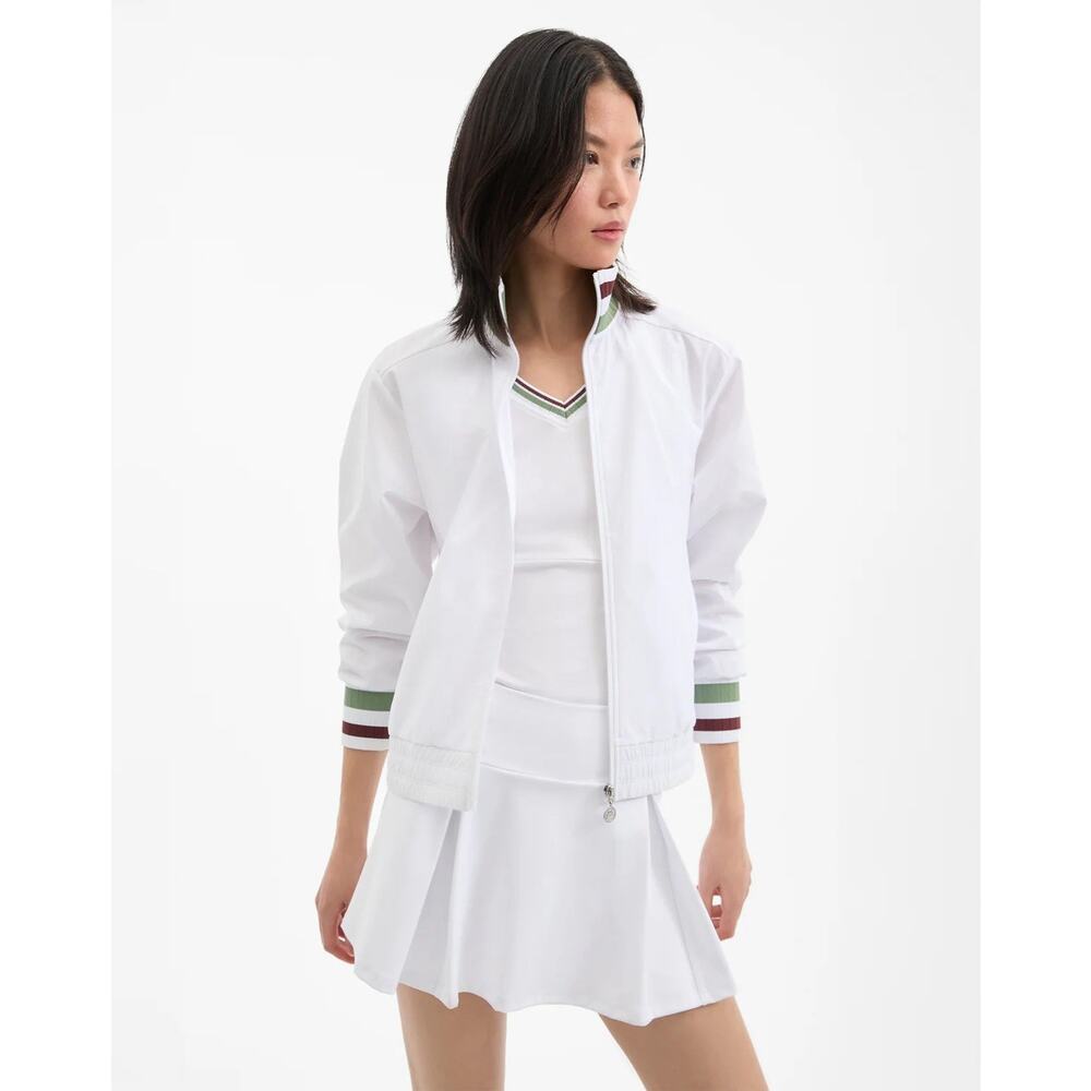Veronica Beard Jacket X Head Volley Track Tennis White Green NWT XS